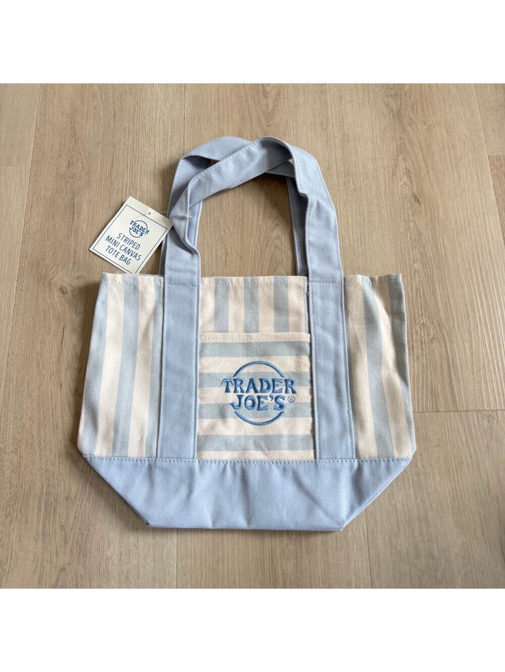 Trader Joe's NWT Newly Released Summer 2026 Blue Striped Mini Tote Bag